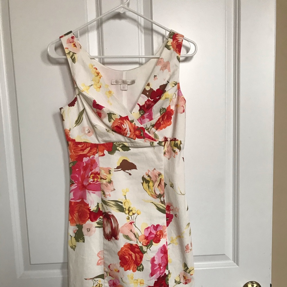 Boston Proper cotton floral mini dress. Sz 4.